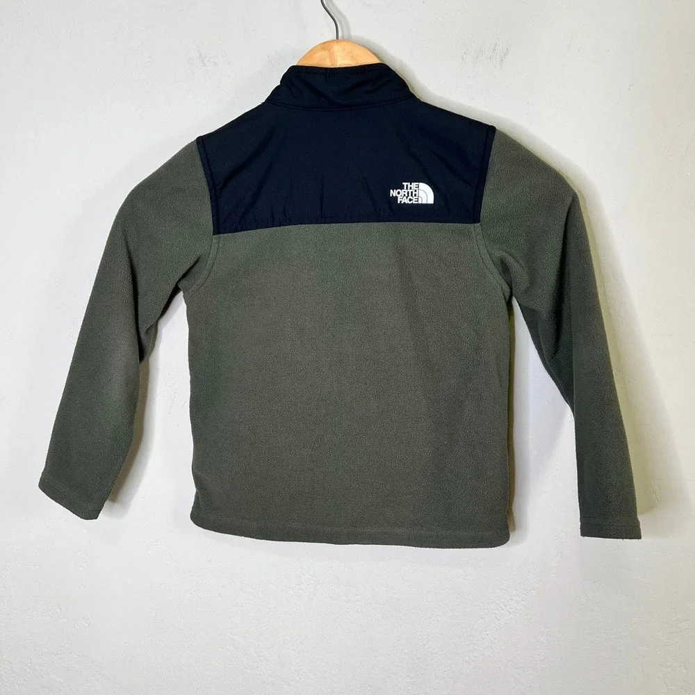 The North Face Jacket Denali Fleece Toddler Size 5T Green Black Full Zip Warm